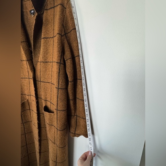 LINE Plaid Long Cardigan/Duster – Brown & Black Check - Size Medium - Picture 15 of 17